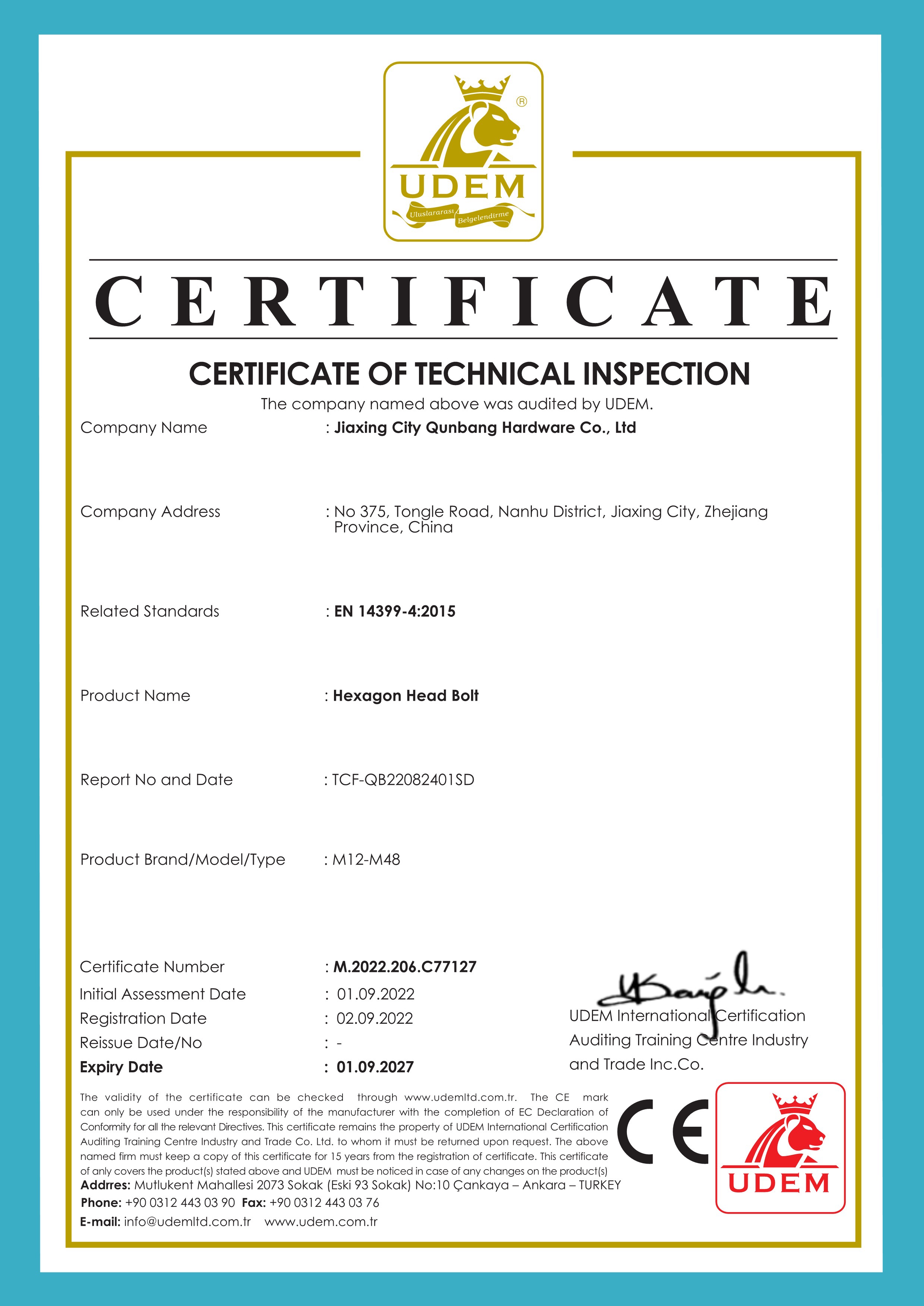 GIẤY CHỨNG NHẬN CE EN14399-4